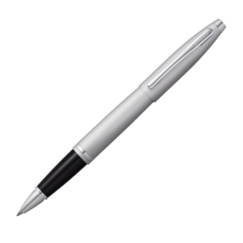 Cross Calais Rollerball Pen, Satin Chrome, Medium Point, Black Ink - color: Satin Chrome