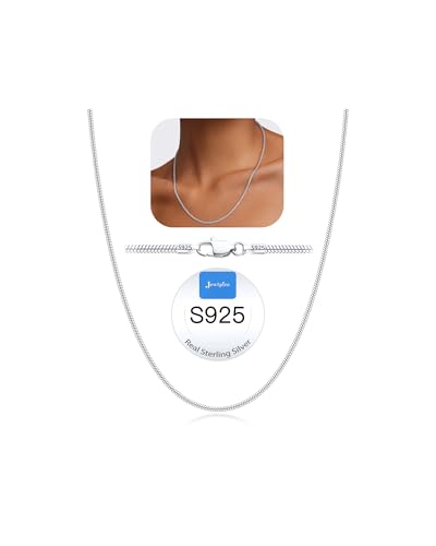 Jewlpire 1.5mm 2mm 2.5mm Snake Chain 18k Gold Plated 925 Sterling Silver Chain Necklace for Women, Smooth Sturdy Hypoallergenic, 16 18 20 22 24 Inch - color: 1.5mm Silver, size: 18 Inches