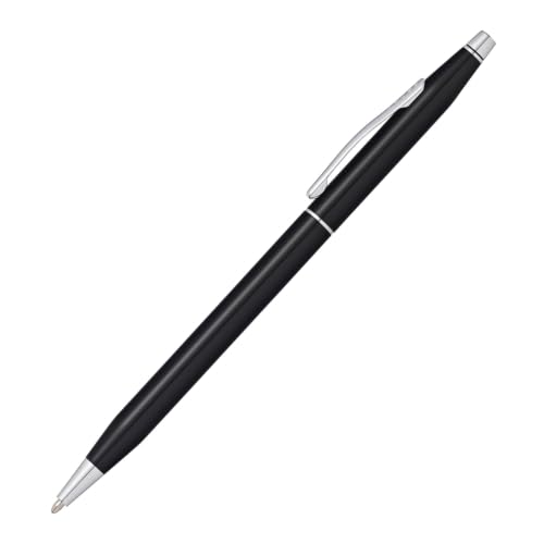 Cross Classic Century Black Lacquer Ballpoint Pen, Medium Point, Black Ink - color: Black & Chrome