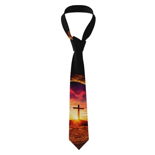 Men's Neckties, Novelty Printed Skinny Tie for Work Casual Party - color: Jesus Christ Cross