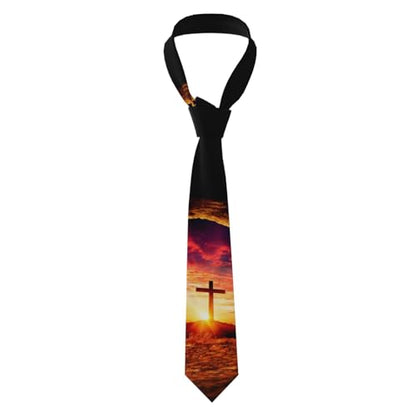 Men's Neckties, Novelty Printed Skinny Tie for Work Casual Party - color: Jesus Christ Cross