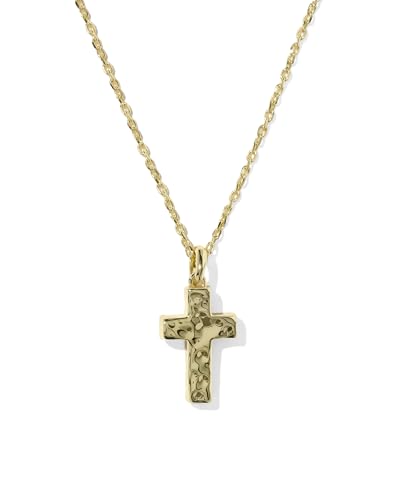 Kendra Scott Cross Pendant Necklace, Fashion Jewelry for Women - color: GOLD-MATTE BLUSH PINK DICHROIC GLASS