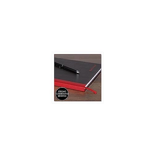 Black n' Red Notebook, Business Journal, 9-3/4" x 6-3/4", 96 Sheets, Ruled, Optik Paper, Hardcover, Casebound, Black (400110531) - size: 1 Count, style: Medium