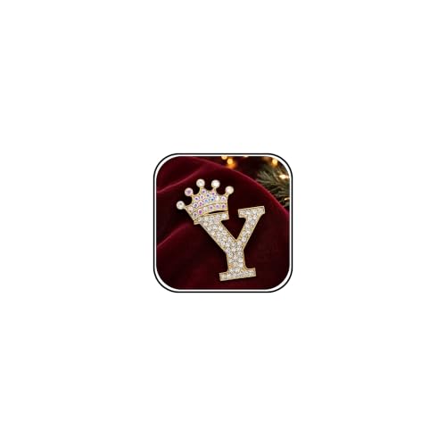Brooches and Pins for Women A-Z Letter Rhinestone Brooch Pin Jewelry Gifts - color: B6