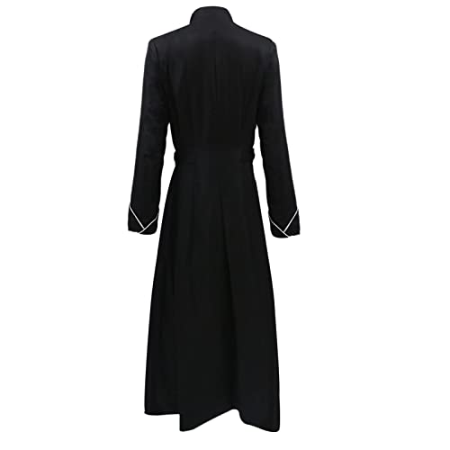 MYAYD Women Cassock Choir Cassock Church Robe Minister Robe Clergy Pulpit Liturgical Black White Handmade - color: Black, size: Medium