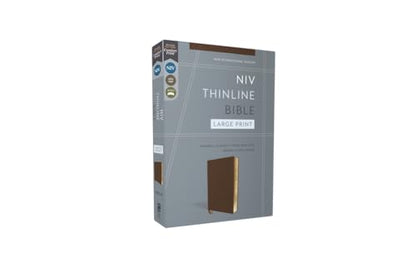 NIV, Thinline Bible, Large Print, Leathersoft, Brown, Red Letter, Comfort Print
