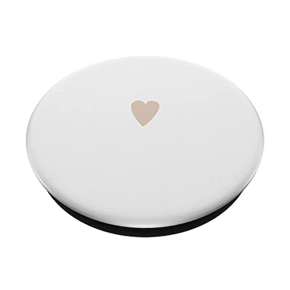 Sand/Beige/Tan Hand Drawn Heart Minimalist Love PopSockets Adhesive PopGrip - style: Adhesive PopGrip