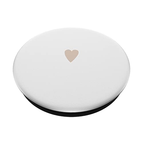 Sand/Beige/Tan Hand Drawn Heart Minimalist Love PopSockets Adhesive PopGrip - style: Adhesive PopGrip