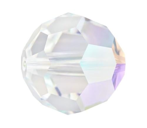 100pcs Adabele Austrian 4mm (0.16 Inch) Small Faceted Round Crystal Beads Clear AB Compatible with Swarovski Crystals Preciosa - color: Crystal Ab, size: 4mm Small (100pcs)