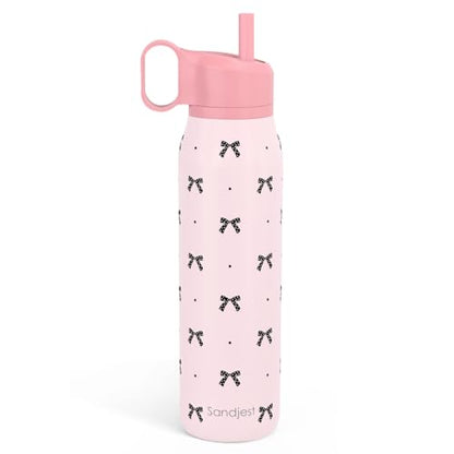 Bow Stainless Steel Water Bottle with Twist Lid 20oz, Travel Insulated Water Bottles for Sports & Gym, Gift for Women Girls Friends Birthday Christmas - color: Bow 3