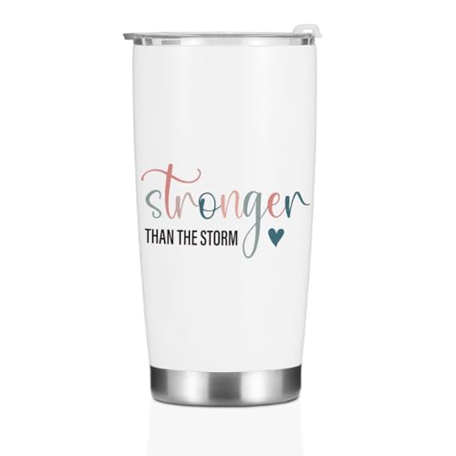 Inspirational Quotes Tumbler, Positive Gifts for Women Friends Bestie Christmas Birthday Boss Day, Motivational Gifts Coffee Mug Stainless Steel Vacuum Insulated Double Wall Travel Cup with Lid 20oz - color: Stronger Storm 1151