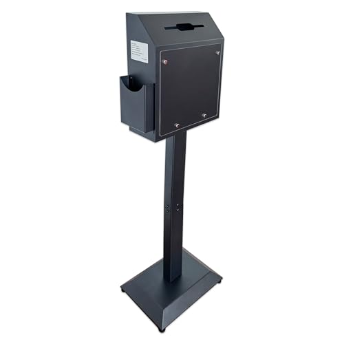Floor Standing Suggestion & Offering Box with Locking Door - color: Black