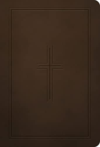 NLT Premium Value Compact Bible, Filament Enabled (LeatherLike, Dark Brown Framed Cross)