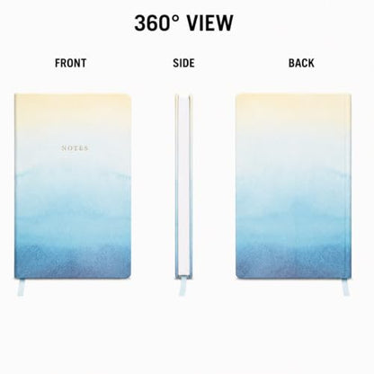 WORLD TRAVELER Large Lined Journal Notebook 256 Ruled White & Ivory Pages - color: Abstract Ombre