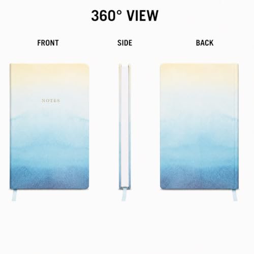 WORLD TRAVELER Large Lined Journal Notebook 256 Ruled White & Ivory Pages - color: Abstract Ombre