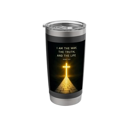 I Am the Way, the Truth, and the Life Powerful John 146 Stainless Steel Insulated Tumbler - color: Black