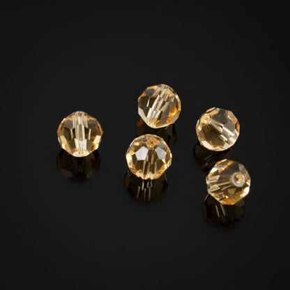 100pcs Adabele Austrian 4mm (0.16 Inch) Small Faceted Round Crystal Beads Golden Yellow Champagne Compatible with Swarovski Crystals for Jewelry Craft Making - color: Gold Champagne, size: 4mm Small (100pcs)