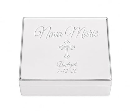 Cherished Moments Personalized Baptism Classic Rectangle Jewelry Box - color: Rectangle Baptism