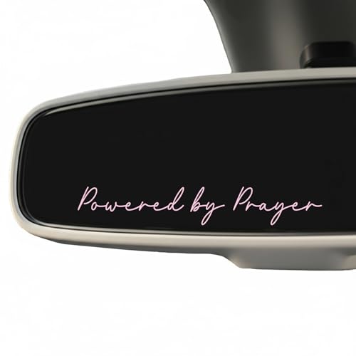 3XPowered by Prayer Sticker, Christian Vinyl Decal for Car Window & Laptop, Inspirational Bible Verse Faith Sticker, Religious Gift for Women Men Teens (Pink) - color: Pink