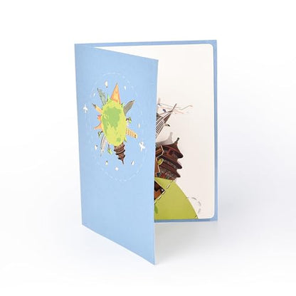 3D Pop Up Interesting Cards for men - Travel Theme Greeting Card - color: Landmark building