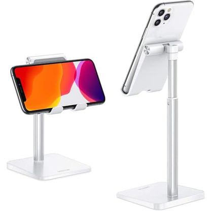 OMOTON CA02 Cell Phone Stand with Charging Hole for Desk Lightweight Silver - color: Silver