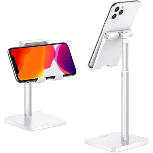 OMOTON CA02 Cell Phone Stand with Charging Hole for Desk Lightweight Silver - color: Silver