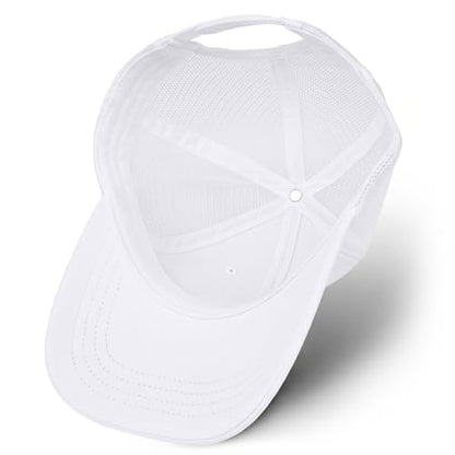 Faith Over Fear Christian Hats for Men Women, American Flag Trucker Hat, Religious Gifts for Thanksgiving Christmas - color: White