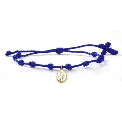 10 Knots Lucky Protection Rope Cross Bracelet For Women Men, Handmade Good Jesus Pendant Charm Amulet Adjustable Christian Pulsera Decenario String Jewelry, Daily Friendship Gift - color: Jesus Blue