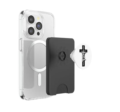 Christian Inspirational Pop Socket - Jesus Cross and Faith PopSockets PopWallet for MagSafe - style: Magnetic PopWallet