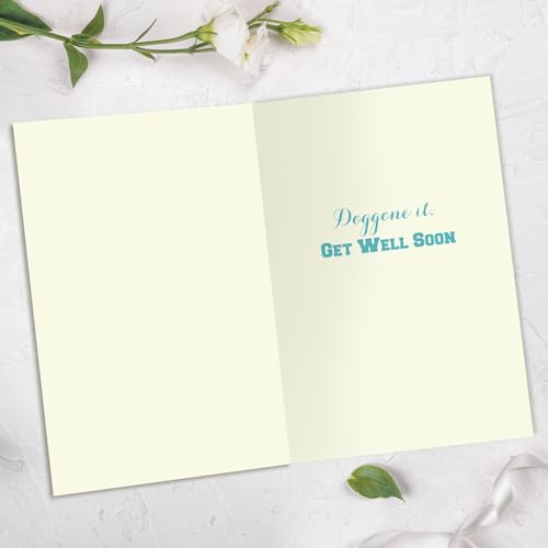 Funny Get Well Soon Card for Men Women, Dog Get Well Card “Feeling Ruff” Pun, Cute Recovery Card for Friend Coworker, Surgery Recovery Gift Idea - color: SK-093