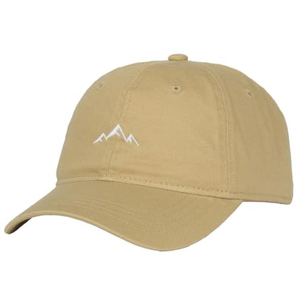 Outdoor Cap Mountain Embroidered Dad Hat Adjustable Soft Cotton Polo Style Unstructured Baseball Cap for Men & Women - color: Old Gold