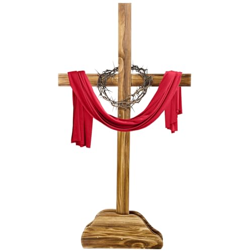 Lineshading Extra Large Christmas Wood Cross Standing Cross, 59 Inch - size: 36.2"L x 10.2"W