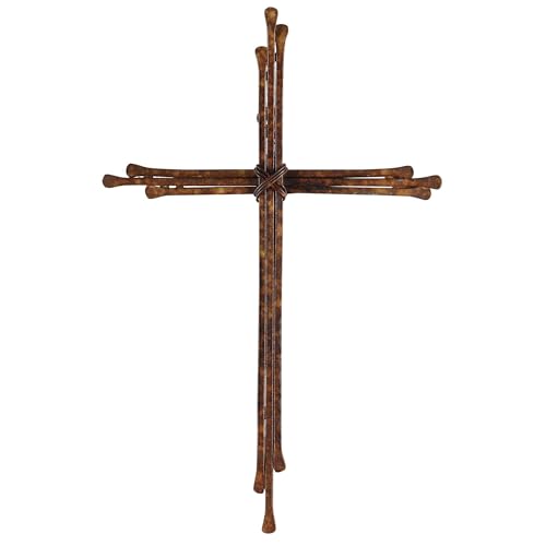 Dicksons MWC-413 Alternating Length Rustic Brown 10.5 x 6.75 Metal Decorative Wall Home Décor Cross