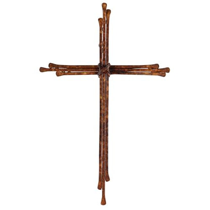 Dicksons MWC-413 Alternating Length Rustic Brown 10.5 x 6.75 Metal Decorative Wall Home Décor Cross