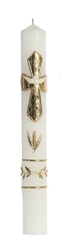 Catholic Baptism Candle Set for Boys, Baptismal Candles for Baptism for Girls Kit - Velas para Bautizo de Niño (Gold) - color: Gold