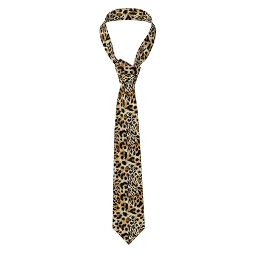 Men's Neckties, Novelty Printed Skinny Tie for Work Casual Party - color: Leopard