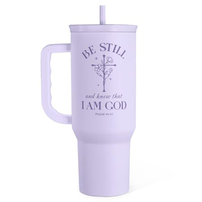 SANDJEST Christian Gift for Women – Insulated Stainless Steel Tumbler with Handle and Straw - Religious Inspirational Gifts for Birthday Christmas, 40oz - color: Christian 2