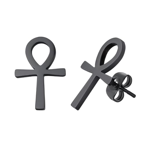 14K Yellow Gold Ankh Earrings For Women Men, The Key Of The Nile Ankh Pendant Symbol Sterling Silver Egyptian Jewelry For Men, Ankh Cross Drop Earrings Women Dangle Earrings Amulet Crucifix Egyptian Earrings For Women, Ankh Necklace Women - color: Ankh Ea