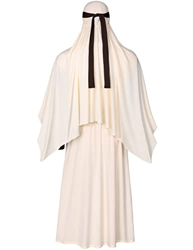 Irtysh Mens Biblical Saint Joseph Costume Jesus Robe Sherherd Costume Staffs Headwrap Hat Waist Rope Set - size: Large