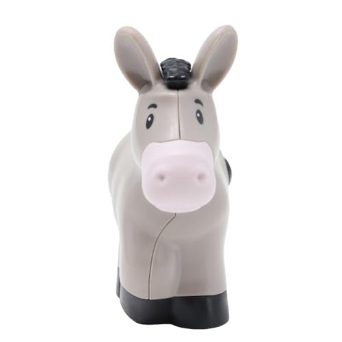 Fisher-Price Replacement Part for Collectible Little People Noah's Ark Zoo Safari Jungle Animals Playset JLV11 - Replacement Light Gray Donkey Figure