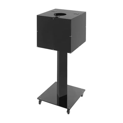 Suggestion Box with Lock and Key Donation Box with Stand and Wheel Acrylic Ballot Box Standing Offering Box for Church, Office, Voting (Black, Round Hole) - color: Black, size: Round Hole