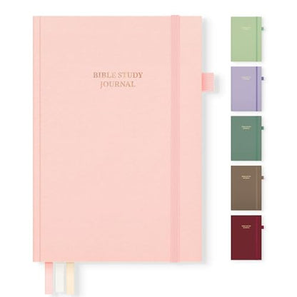 Bible Study Journal & Notebook for Women and Men, 5.8" x 8.3" - color: Light Pink, size: A5 ( 5.8" x 8.3" )