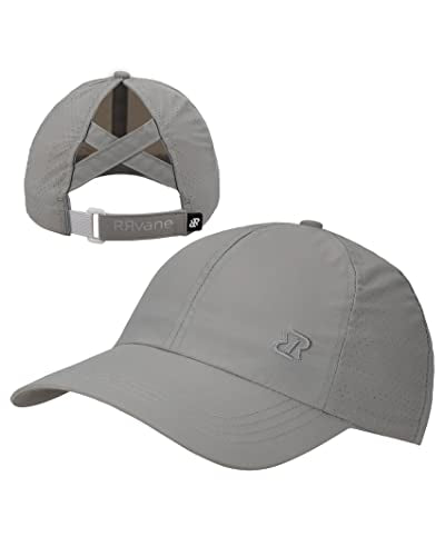 Women Criss Cross Ponytail Baseball Cap - color: Light Grey