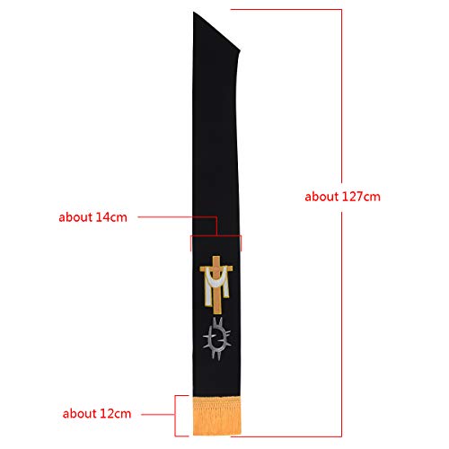 BLESSUME Church Clergy Pastor Reversible Stole - color: White and Black 3