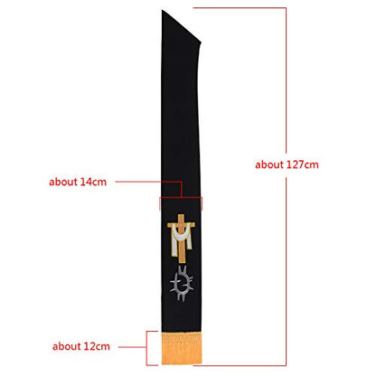 BLESSUME Church Clergy Pastor Reversible Stole - color: White and Black 3
