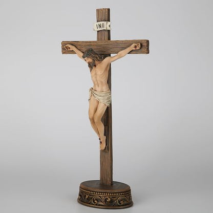 BC Catholic Crucifix Standing Cross for Altar 15" H Jesus Cross - size: 15"L x 7.8"W