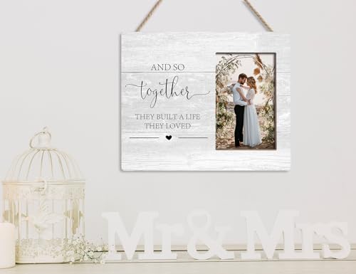 Orchroma Wedding Gifts for Couples,Couple Picture Frame,Love Picture Frames, Engagement Photo Frame,And So Together They Built a Life They Loved Marriage License 4x6 Photo Frames - color: Together