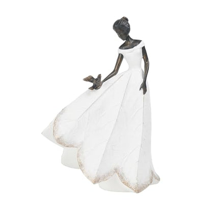 Guichifun Fairy Statue, White, 8.5 x 5.25 x 12 Inch - color: White-bird, size: Large