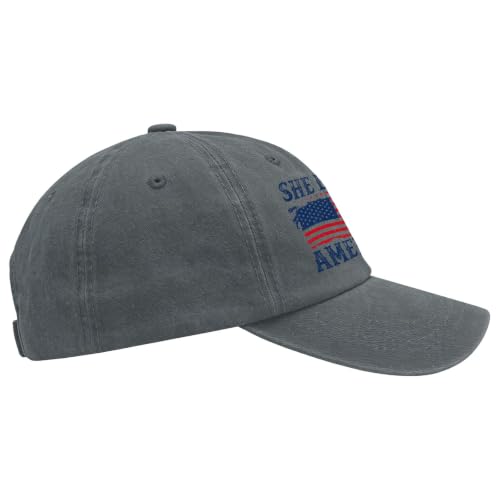 She Loves Jesus and America Too Hats for Womens Soft Washed Distressed Baseball - color: She Loves Jesus and America Toolight Grey1