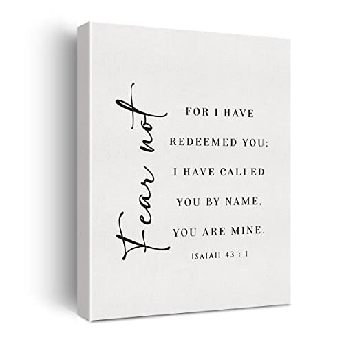 Bible Verse Canvas Print Decor Fear Not for I Have Isaiah 43 : 1 Wall Painting Posters Artwork 12”X15” Modern Home Decoration (Framed) - color: Isaiah